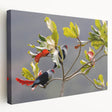 Large canvas print of a Seychelles beach scene in vibrant blues and greens, ideal for kitchen wall art.