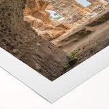 Art Deco poster featuring a Tunisian landscape in muted earth tones on rolled canvas, suitable for dining room decor.