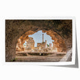 Rolled canvas print of a Tunisian landscape featuring muted earth tones, ideal for art wall dining room.