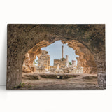 Black and white stretched canvas of Tunisian landscape, ideal for kitchen wall art or bedroom decor.