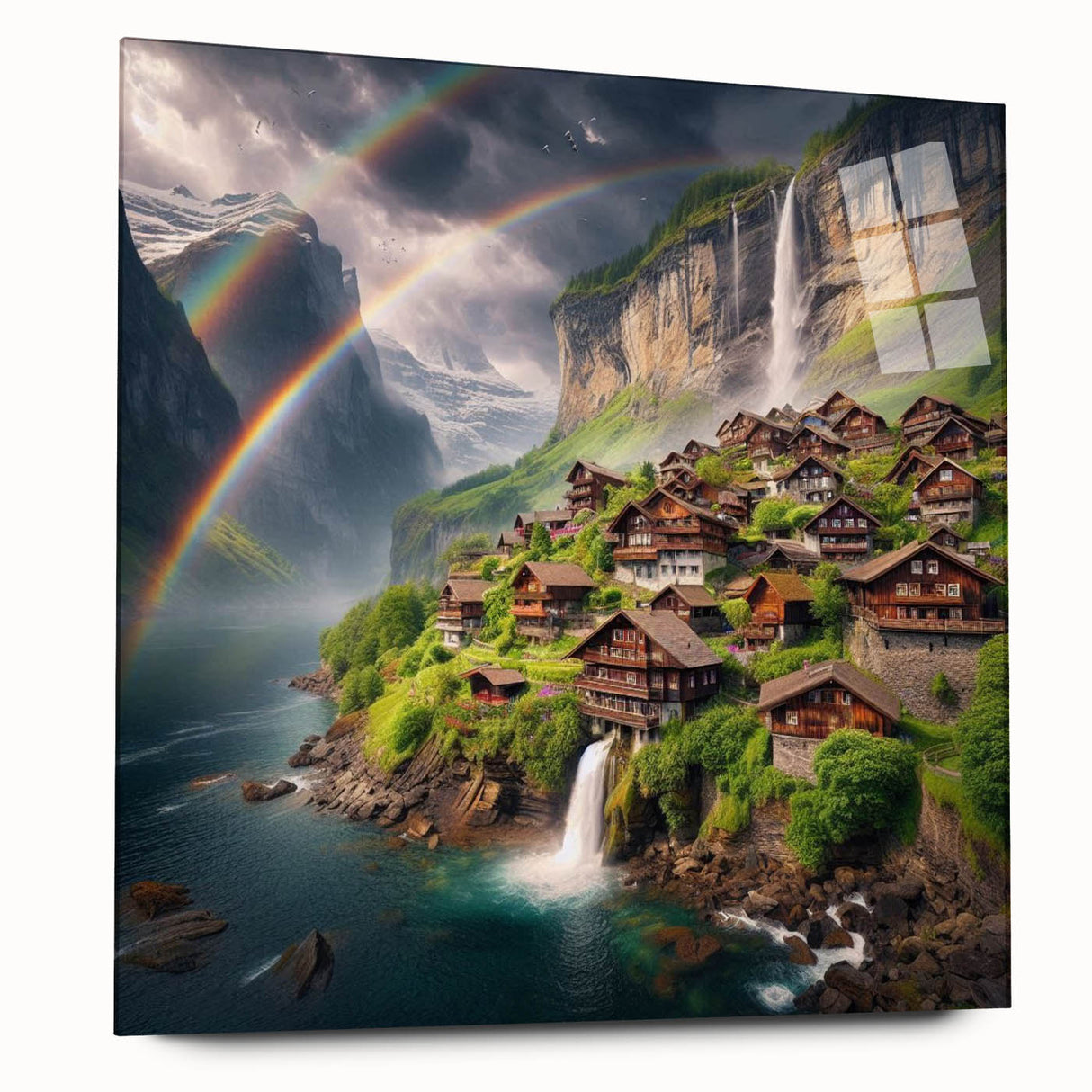 Large abstract wall art featuring vibrant, earthy tones of a Zambia scenery on acrylic glass.