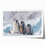 Antarctic landscape with muted blue and white tones on a rolled canvas, ideal for dining room wall art.