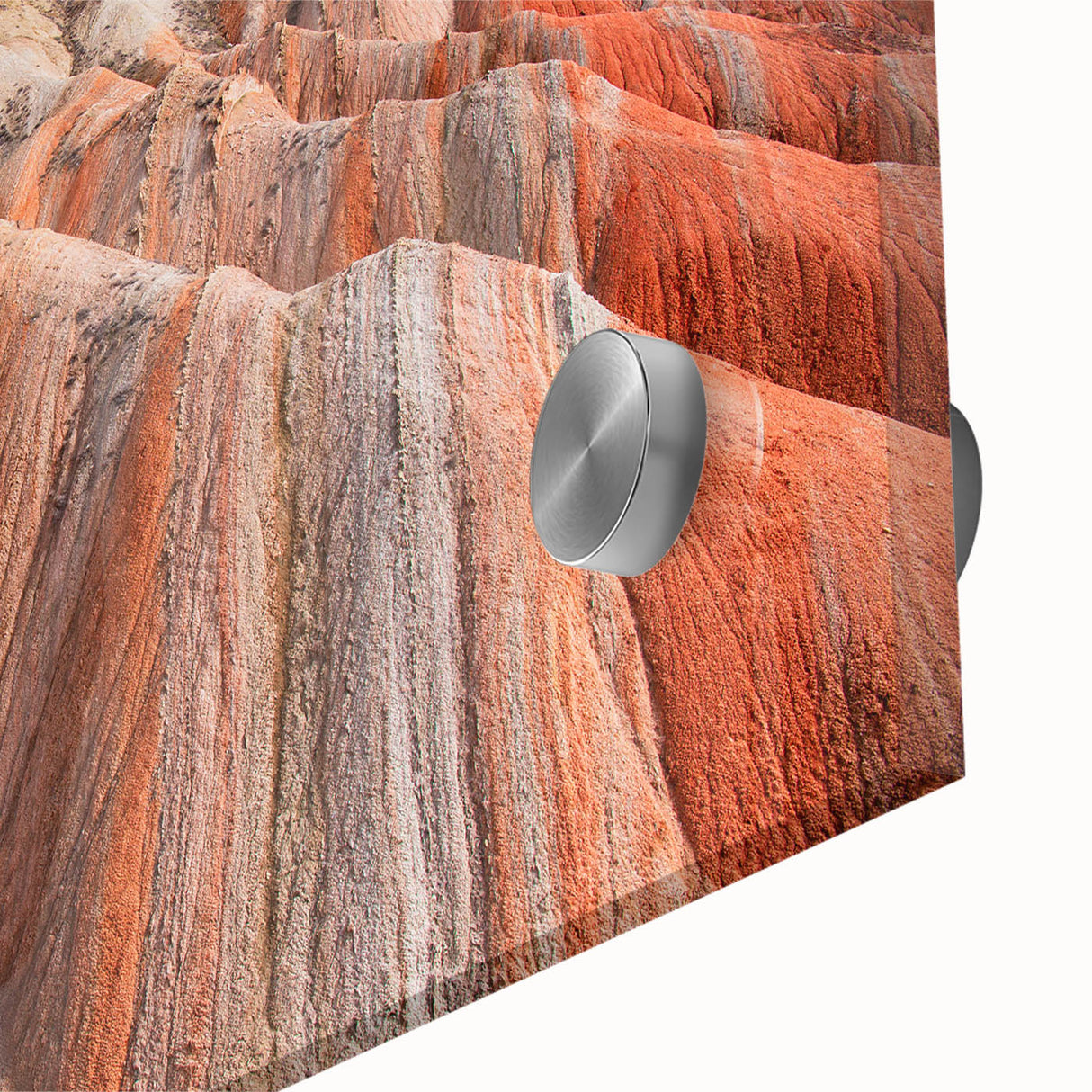 Large abstract wall art in mid-century modernist style, featuring muted earth tones on acrylic glass.