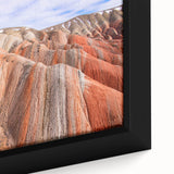 Extra large framed canvas featuring a textured, colorful Asian-Azerbaijani scenery in black, ideal for living room decor.
