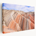 Large stretched canvas featuring a serene Azerbaijan landscape in muted earth tones, ideal for kitchen wall art.