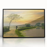 Large abstract wall art depicting a vibrant, colorful cityscape of Bangladesh on a black framed acrylic.