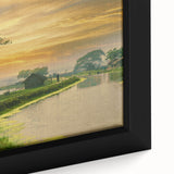 Extra large framed canvas featuring a textured, colorful depiction of a scenic Bangladesh landscape.