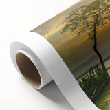 Art deco poster of a serene Bangladesh landscape in soft pastel shades on rolled canvas, suitable for nursery wall art.