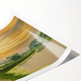 Extra large wall art featuring line art flowers in muted earth tones on a rolled print.