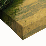 Black and white landscape art painting of a serene Bangladesh scenery on stretched canvas, ideal for bedroom wall art.