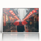 Acrylic print of Shanghai skyline in art deco style, featuring muted gray and blue tones, ideal for modern art wall decor.