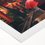 Art deco poster of Shanghai skyline in muted gold and black on rolled canvas, suitable for dining room wall art.