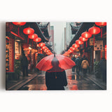 Black and white large art of Shanghai skyline on stretched canvas, ideal for kitchen wall art.