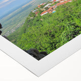 Art deco poster of a Georgian landscape in muted earth tones on rolled canvas, suitable for dining room decor.