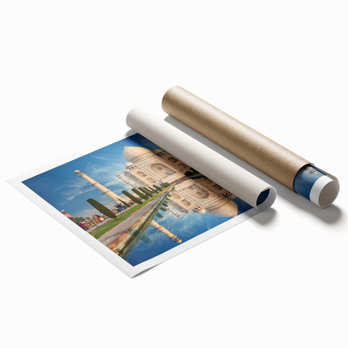Extra large rolled print of a floral art scene featuring vibrant colors and Asian-inspired motifs.