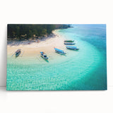 Black and white stretched canvas featuring a panoramic view of an Indonesian landscape, ideal for kitchen wall art.