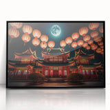 Large abstract wall art depicting a serene Kyoto landscape in muted earth tones on a framed acrylic print.