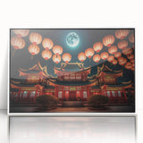 Framed acrylic print of a serene Kyoto landscape in pastel hues, ideal for modern art wall decor.