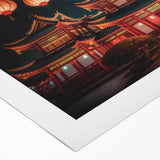 Art deco poster featuring a serene Kyoto landscape in soft watercolor shades on rolled canvas, ideal for dining room decor.