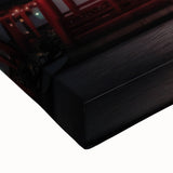 Large art of a black and white landscape painting depicting Kyoto, Japan on stretched canvas, ideal for bedroom wall decor.