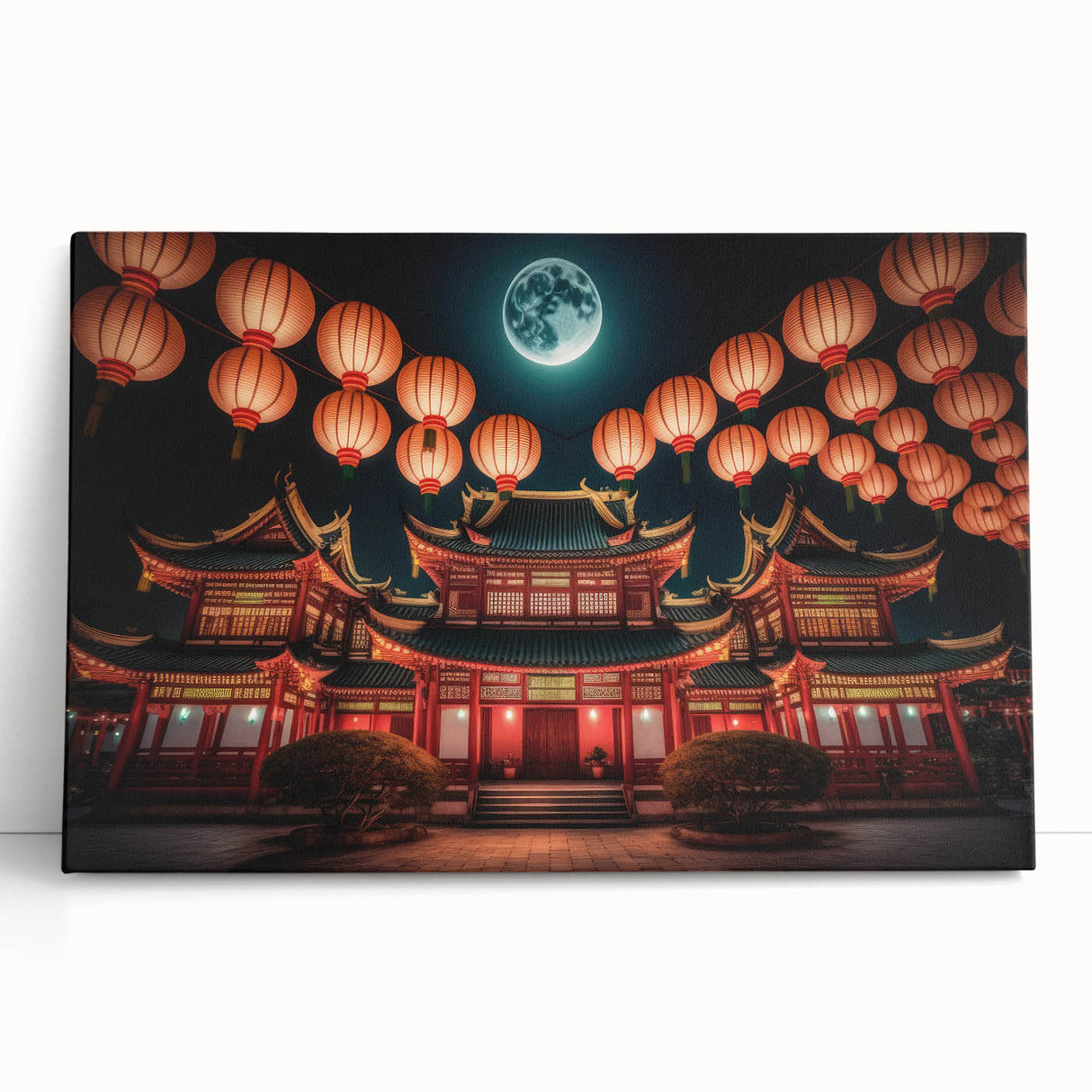 Black and white large canvas print of Kyoto scenery, ideal for kitchen wall art or bedroom ambiance.