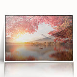 Acrylic print of a serene Japanese landscape in muted colors, ideal for modern art wall decor.