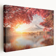 Large canvas print of a serene Japanese landscape, featuring soft pastel colors, ideal for kitchen wall art.