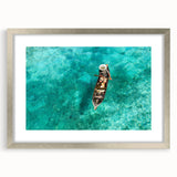 Textured art print of an abstract Malaysian landscape in muted earth tones, framed with a silver mat.