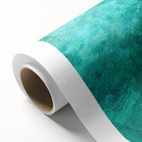 Art deco poster depicting a serene Malaysian landscape on rolled canvas, with soft green and blue tones.