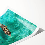 Extra large wall art featuring line art flowers in soft pastel shades on a rolled canvas.