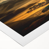 Art deco poster featuring a serene Mongolian landscape in muted earth tones on rolled canvas, suitable for dining room decor.