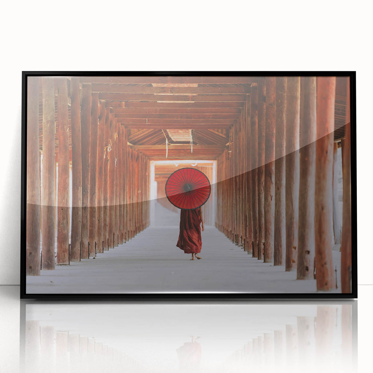 Large abstract wall art of a Myanmar landscape in muted earth tones on framed acrylic, ideal for modern art wall decor.