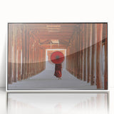 Framed acrylic print of a serene Myanmar landscape in soft pastel hues, ideal for modern art wall decor in a nursery.