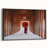 Framed canvas featuring a black and white landscape painting of a Myanmar scenery, ideal for bedroom wall art.