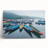 Black and white photograph of a scenic Nepalese landscape on stretched canvas, ideal for kitchen wall art or bedroom decor.