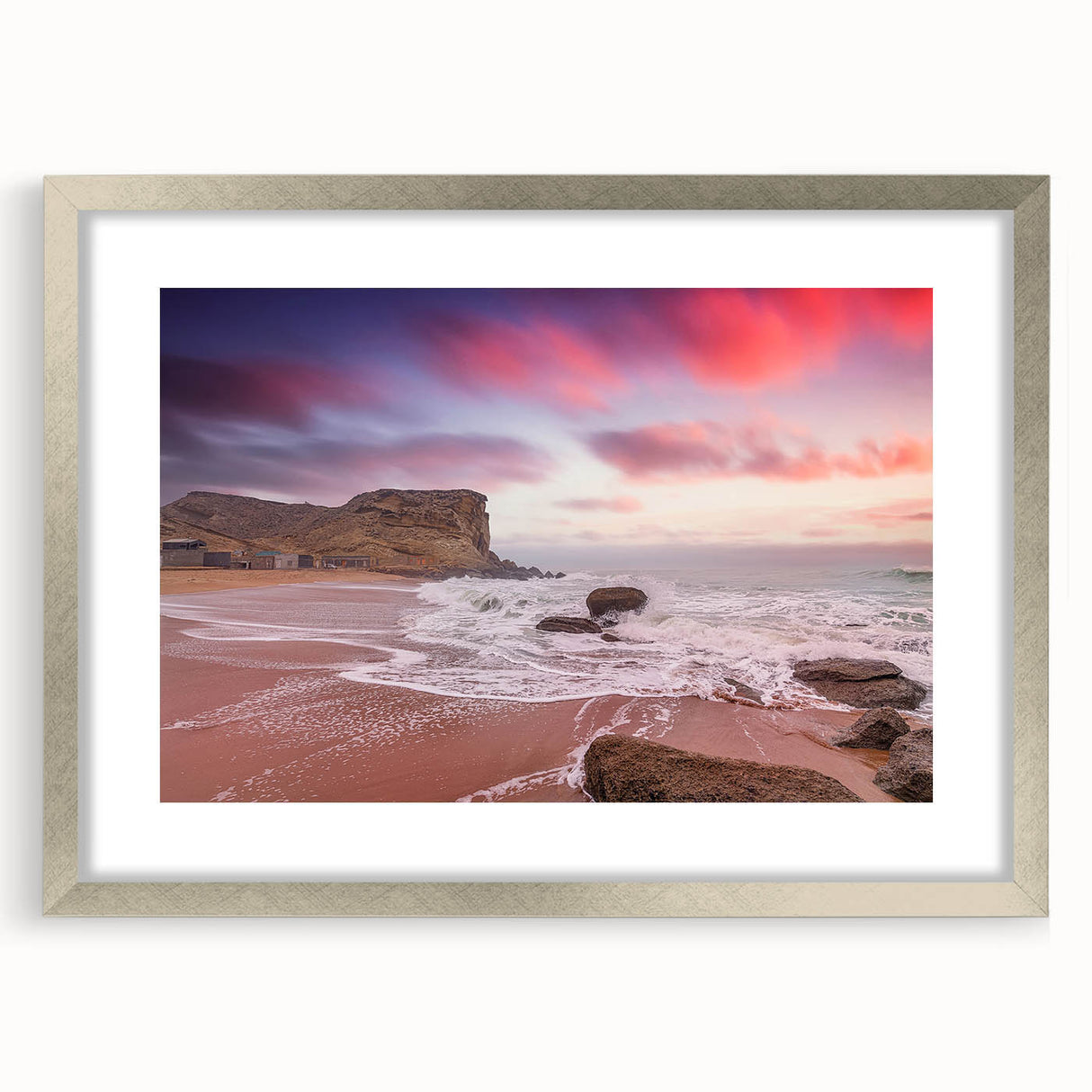 Textured abstract art print featuring muted earth tones on a framed canvas, ideal for bedroom art.