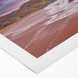 Art deco poster of a Pakistani landscape in muted earth tones on rolled canvas, suitable for dining room decor.