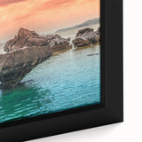 Black wall art featuring a textured, colorful Filipino landscape on a framed canvas, ideal for living room decor.