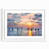 Abstract art print of a Sri Lankan landscape in muted earth tones on a framed canvas, ideal for dining room decor.