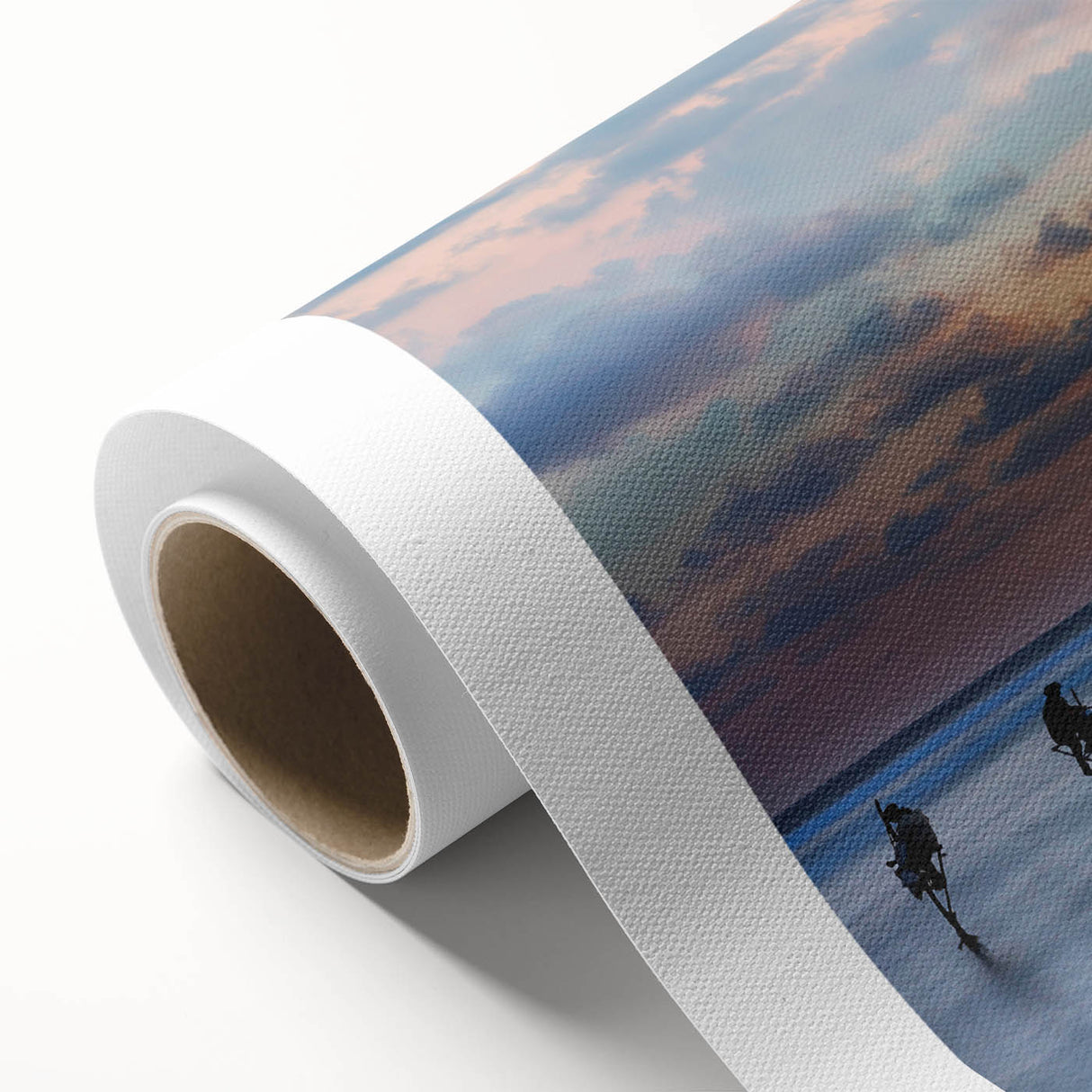 Art deco poster of a serene Sri Lankan landscape in soft pastel hues on rolled canvas, ideal for nursery wall art.