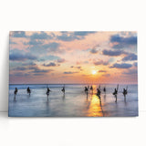 Black and white large art print of a Sri Lankan landscape on stretched canvas, ideal for kitchen wall art or bedroom decor.