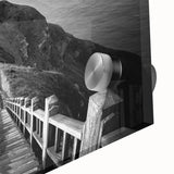 Large abstract wall art of Taiwan scenery in mid-century modernist style on acrylic glass, ideal for dining room ambiance.