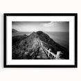 Extra large textured abstract art print of a colorful, stylized Taiwan scenery on a black framed canvas.