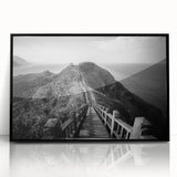 Large abstract wall art depicting a serene Taiwanese landscape in muted earth tones on a framed acrylic.