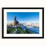 Extra large framed abstract print of a vibrant, colorful Vietnamese landscape on textured art canvas.
