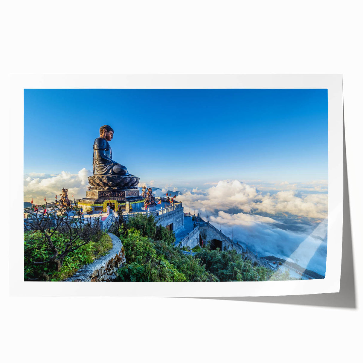 Extra large rolled print of a Vietnamese landscape featuring lush greenery and a tranquil river.
