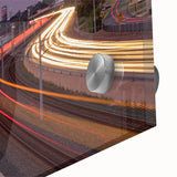 Mid-century modernist abstract depiction of Perth scenery in muted earth tones on large acrylic glass.