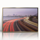 Mid-century modernist art depicting Perth scenery in muted gold tones on a framed acrylic, suitable for nursery wall decor.