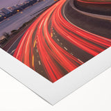 Art deco poster of Perth skyline in muted gold and navy hues on rolled canvas, suitable for dining room wall art.