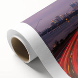 Art deco poster of Perth skyline in pastel shades on rolled canvas, suitable for nursery wall art or dining room decor.